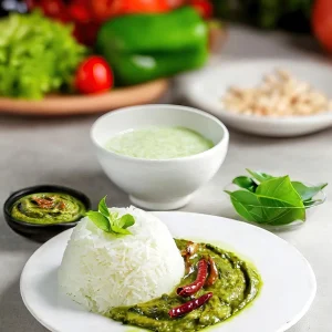 Pes Daun Asam Dengan Nasi Basmathi (Pulicha Keerai Paste with Basmathi Rice)