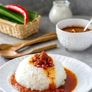 Nasi Lemak Vegetarian (Vegetarian Nasi Lemak)